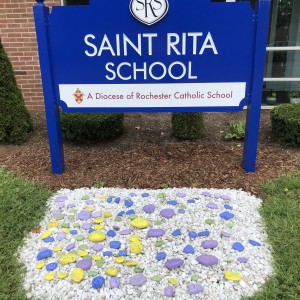 Our Rock Garden is waiting for the students to return.