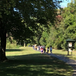 The walkers enjoyed the sunshine