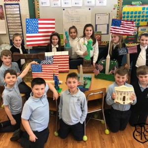 After studying American symbols the 2nd graders showed us their replicas