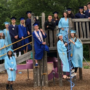 They had to recreate the traditional playground picture from 6th grade.